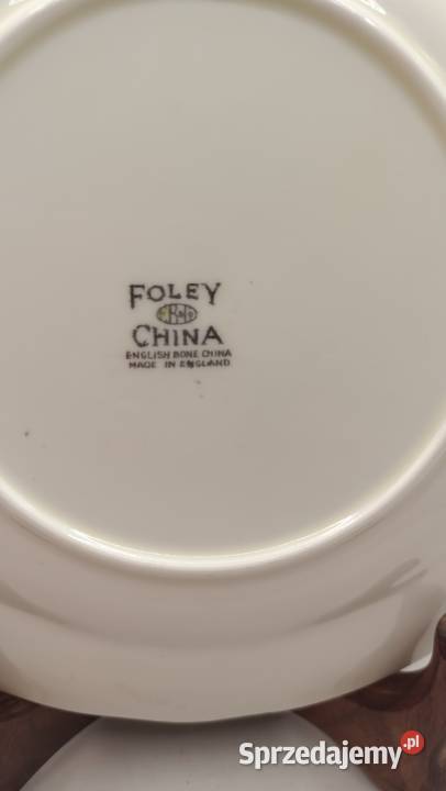 Talerz deserowy vintage porcelana kostna Foley Talerze i talerzyki Zamość
