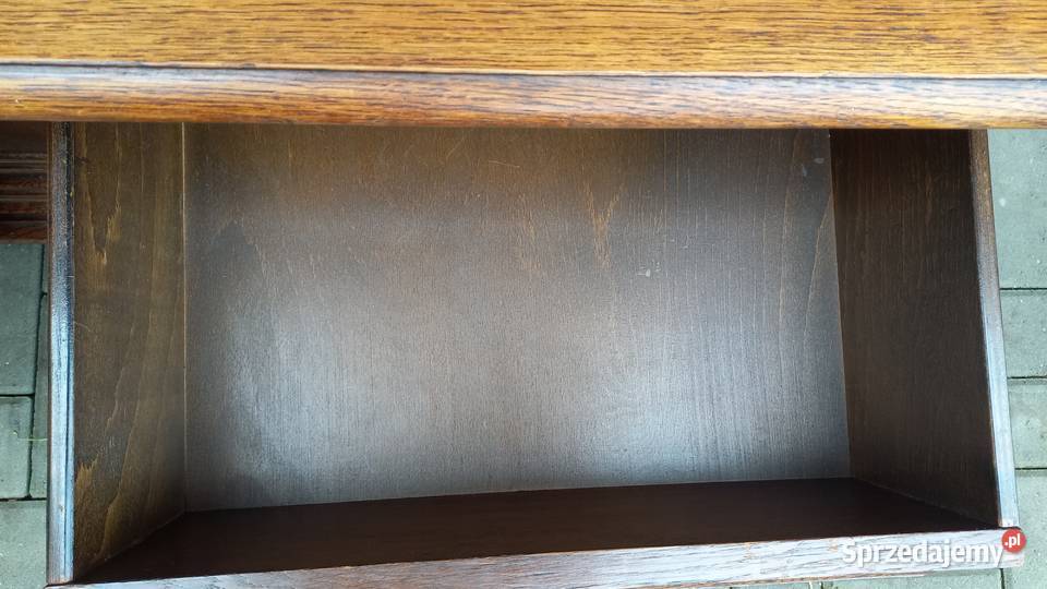 Stolik kawowy dębowy z szufladami holenderski