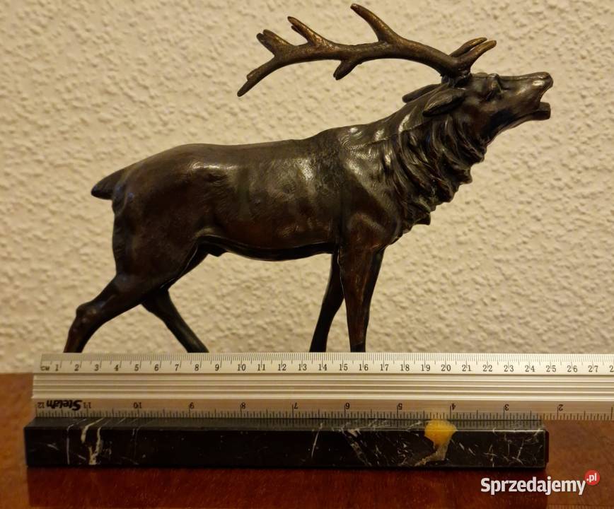Figurka Jelenia brąz marmur Syców