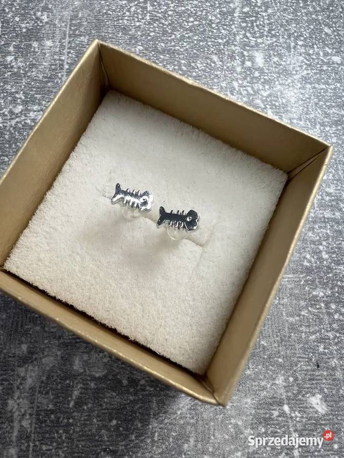 Kolczyki srebrne szkielet ryby szkielety ryb Jasło sprzedam