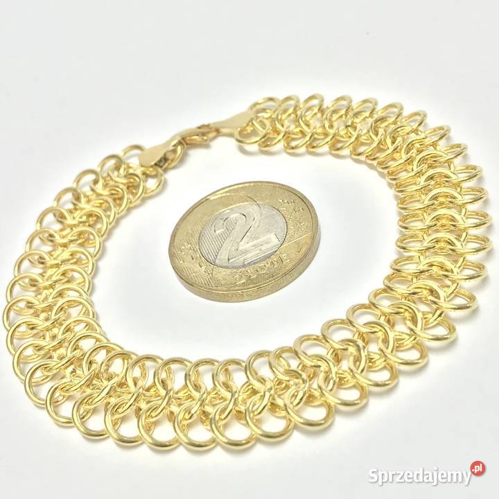 Złota BRANSOLETKA damska 18K cudowny szeroki złote Warszawa
