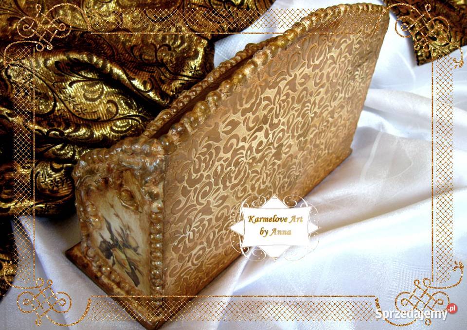 Listownik organizer ażurowy decoupage rękodzieło Warszawa sprzedam