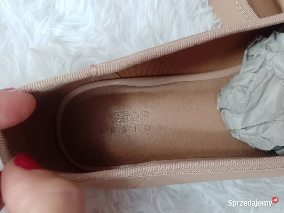 39UK9 ASOS Design Beżowe baleriny biznesowe z brązowy/beżowy Kraków