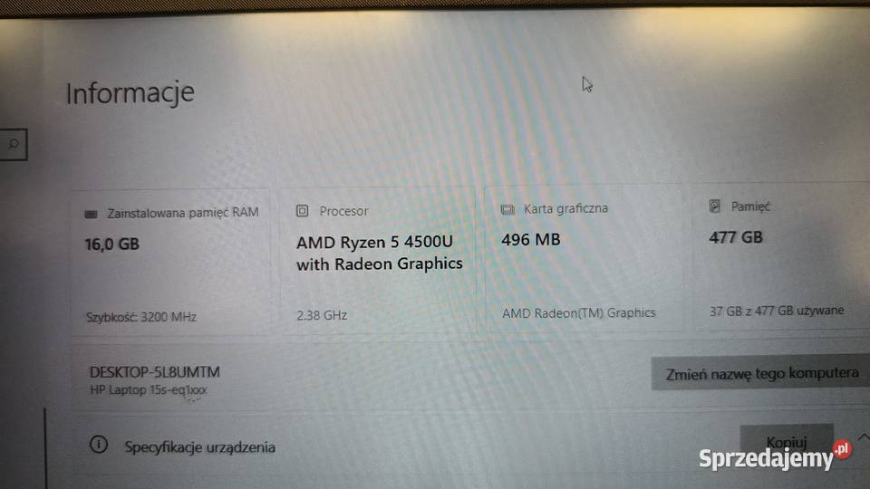 Laptop HP 15seq1125nw Katowice