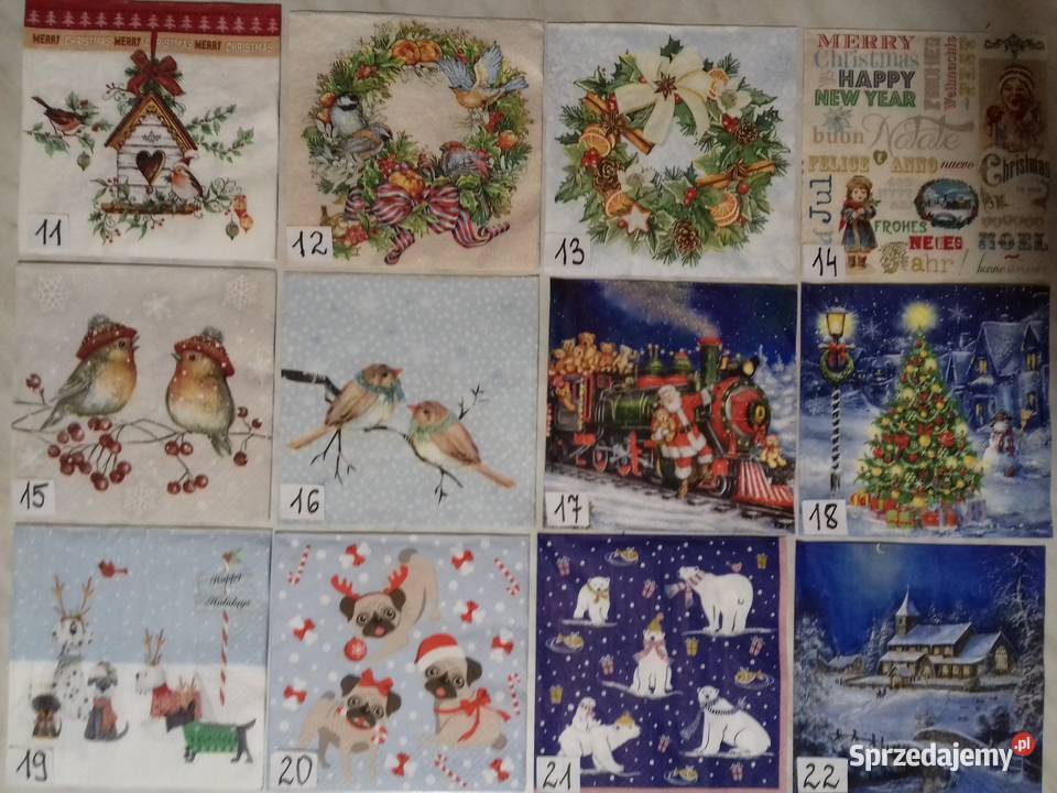 Serwetki decoupage świąteczne NOWE WZORY zestaw Laskowiec