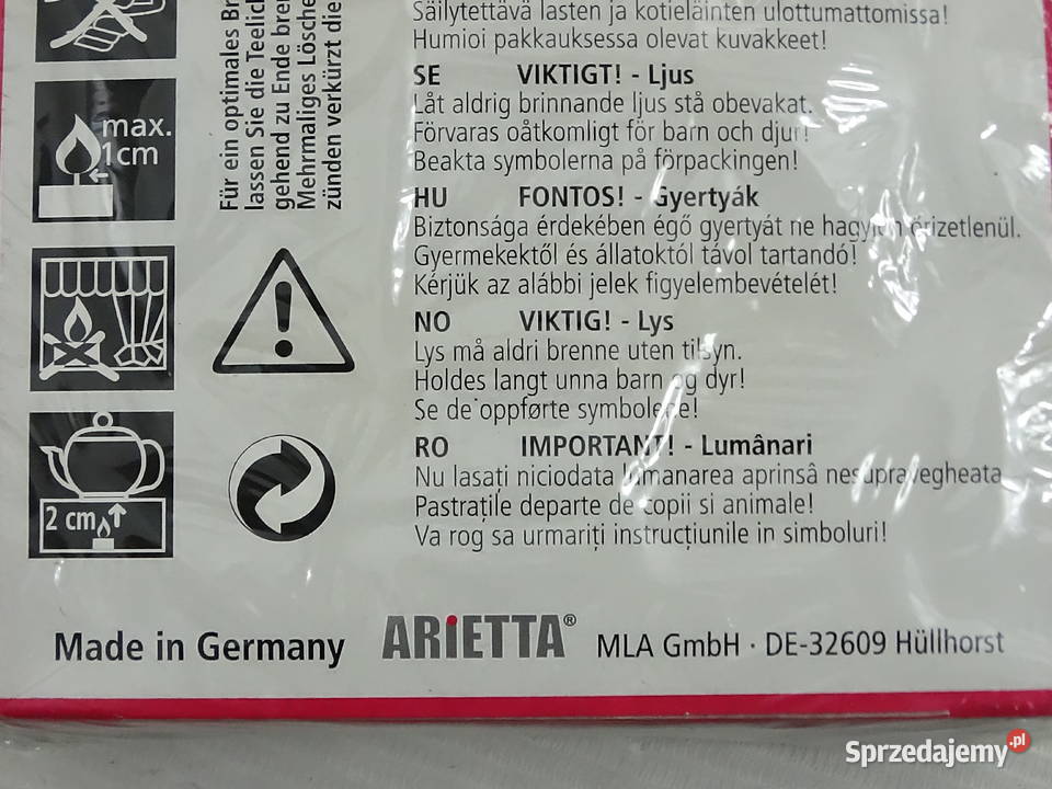 Świeczki zapachowe podgrzewacze Arietta lubelskie Biłgoraj sprzedam