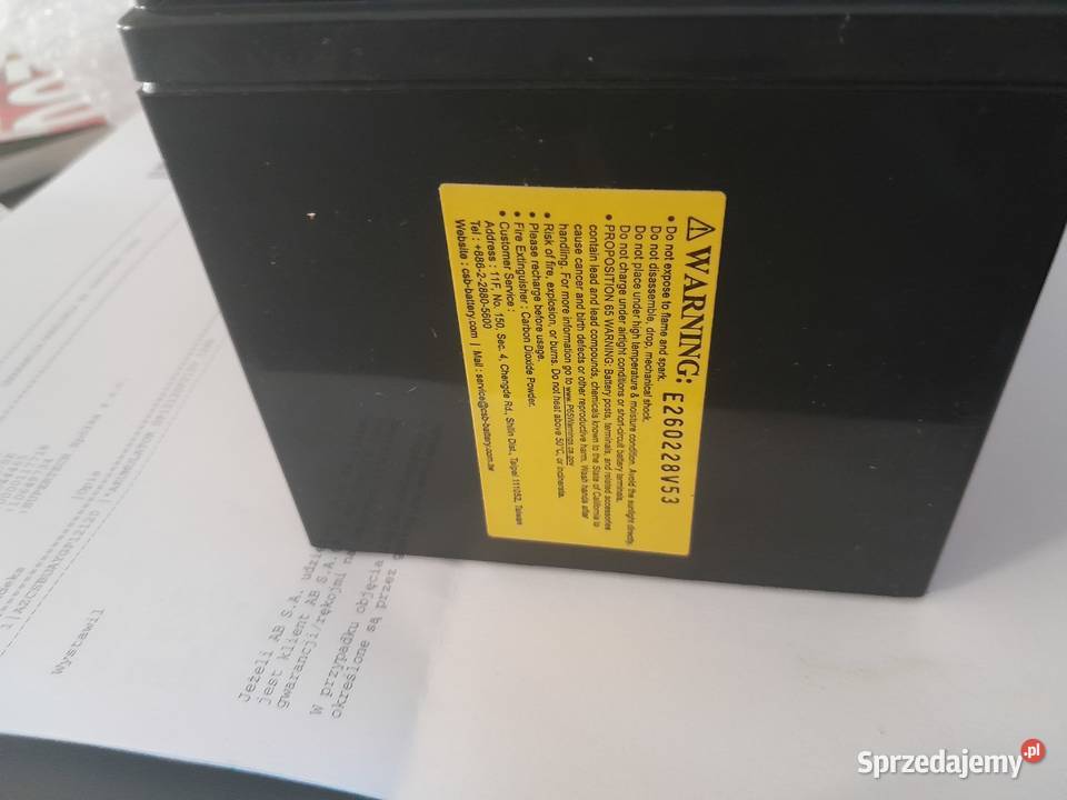 CSB Akumulator 12V 12Ah GP12120F2 Wieliczka sprzedam