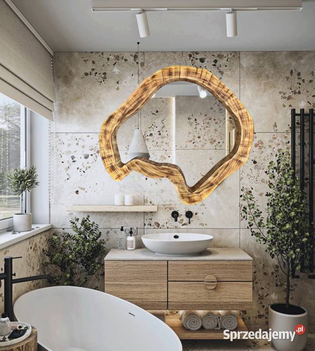 Drewniane lustro do nowoczesnej łazienki Rzeszów