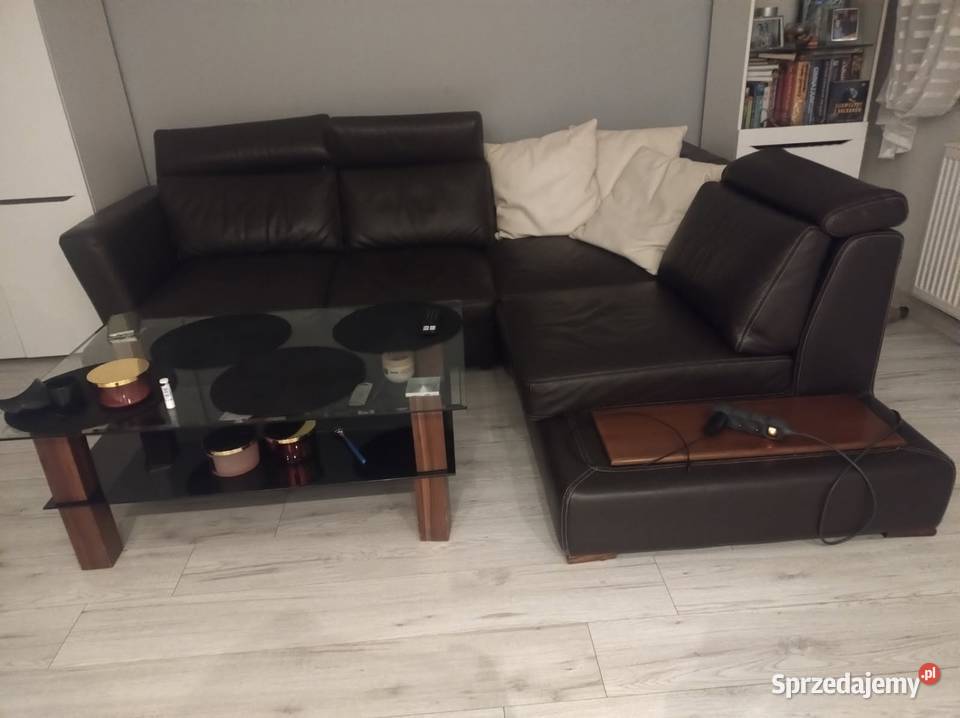 Sprzedam narożnik skóra naturalna brązowa stan Bydgoszcz