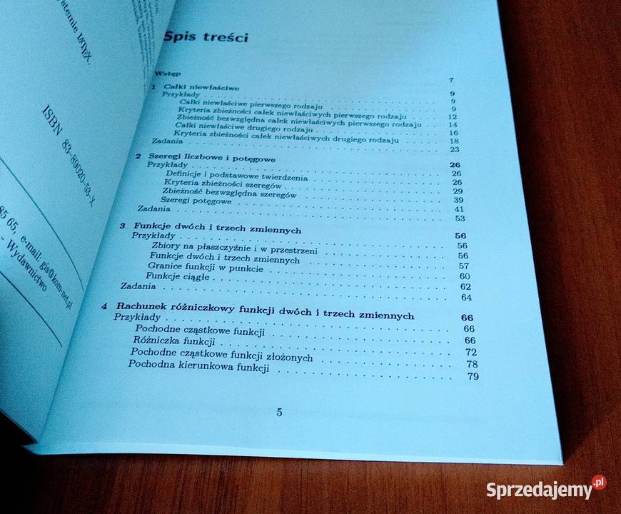 Analiza matematyczna 2 przykłady i zadania Książki naukowe i popularnonaukowe Gdańsk