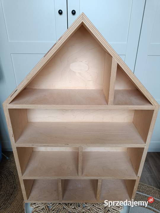 PÓŁKA Domek drewniany ozdobny Na zabawki kubki Brzostek