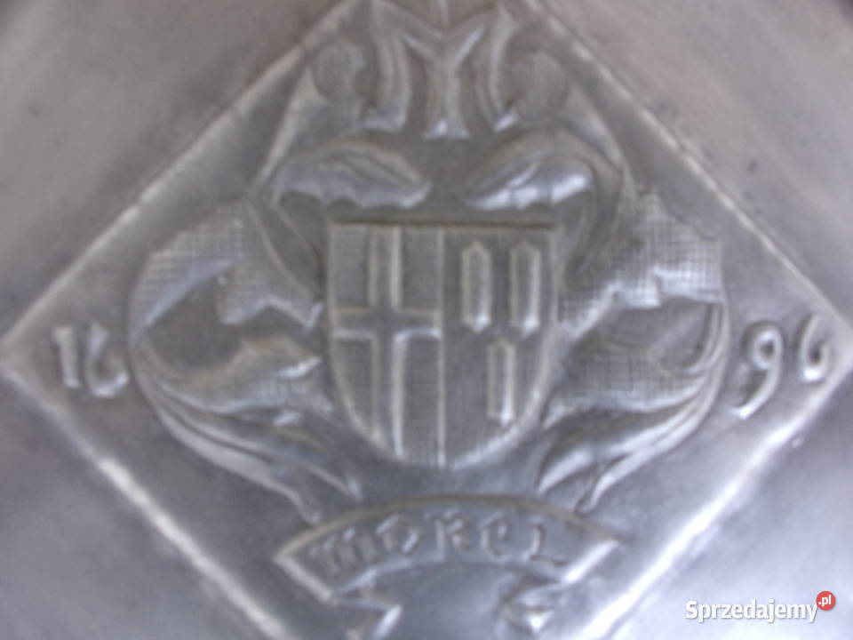 Metalowy talerz z herbem MOREL1696 rycerza Warszawa sprzedam