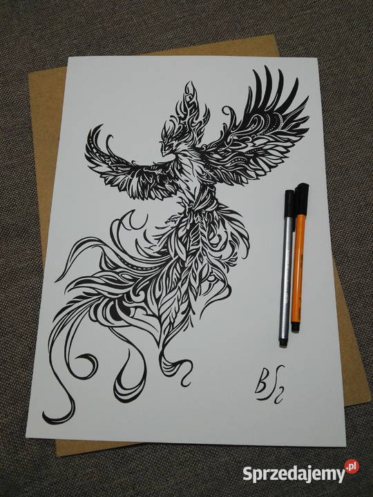 Rysunek feniks cienkopis blok tech A3 250 gm2 Warszawa