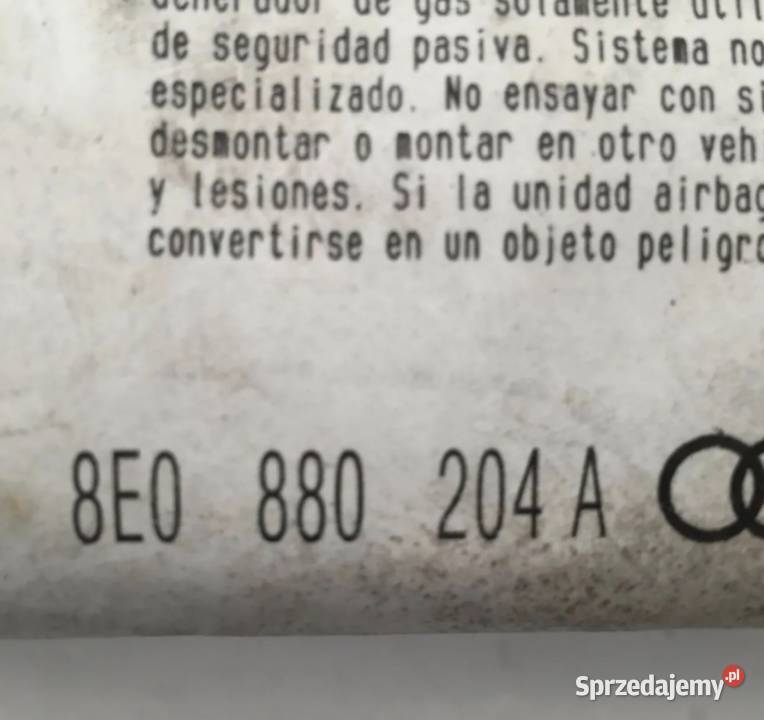 AIRBAG AUDI A4 B6 8E0880204 8E0880204A