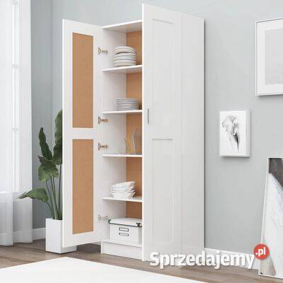 vidaXL Szafa na książki biała 825x305x1855 płyta mazowieckie