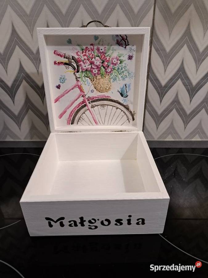 Szkatułka z rowerem decoupage Kędzierzyn-Koźle sprzedam