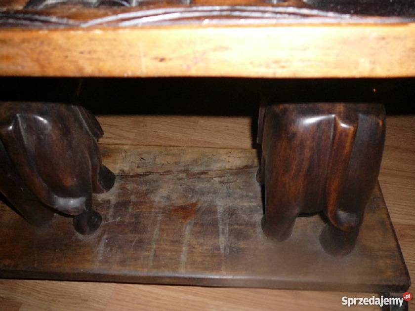 Ława rzeźbiona drewno słonie Afryka heban Wrocław sprzedam