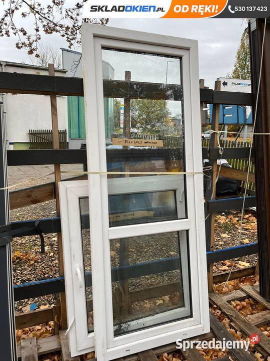 Okno balkonowe PCV 84x214 demontaż świetny stan opolskie Opole