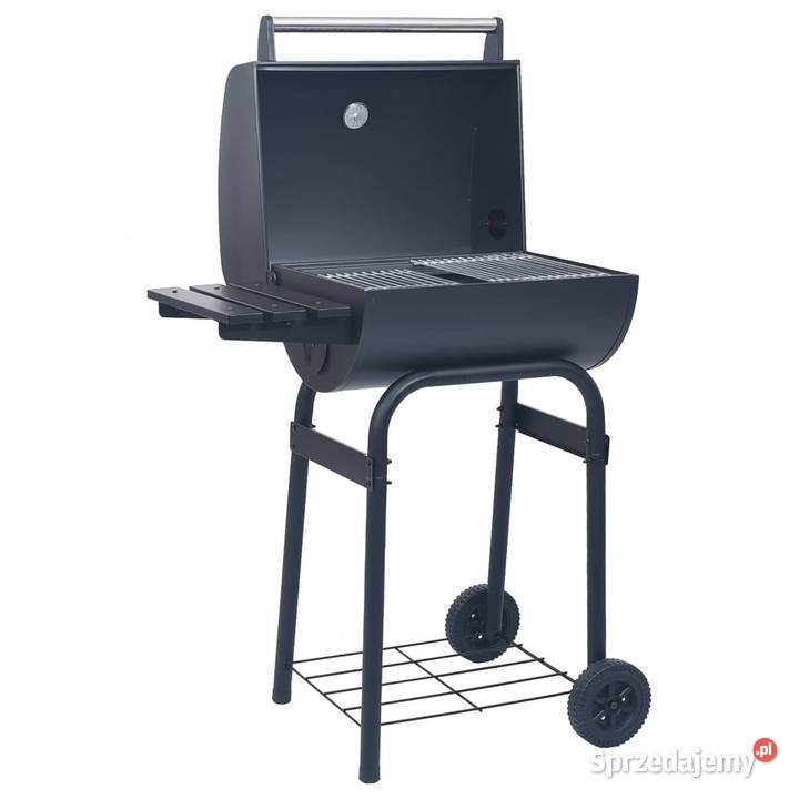 Grill ogrodowy z wędzarnią i dolną półką czarny Warszawa