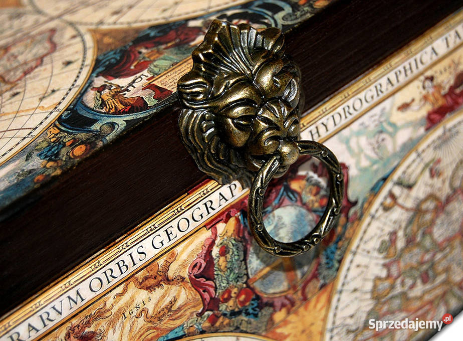 KUFEREK drewniane pudełko STARA MAPA duża Bydgoszcz sprzedam