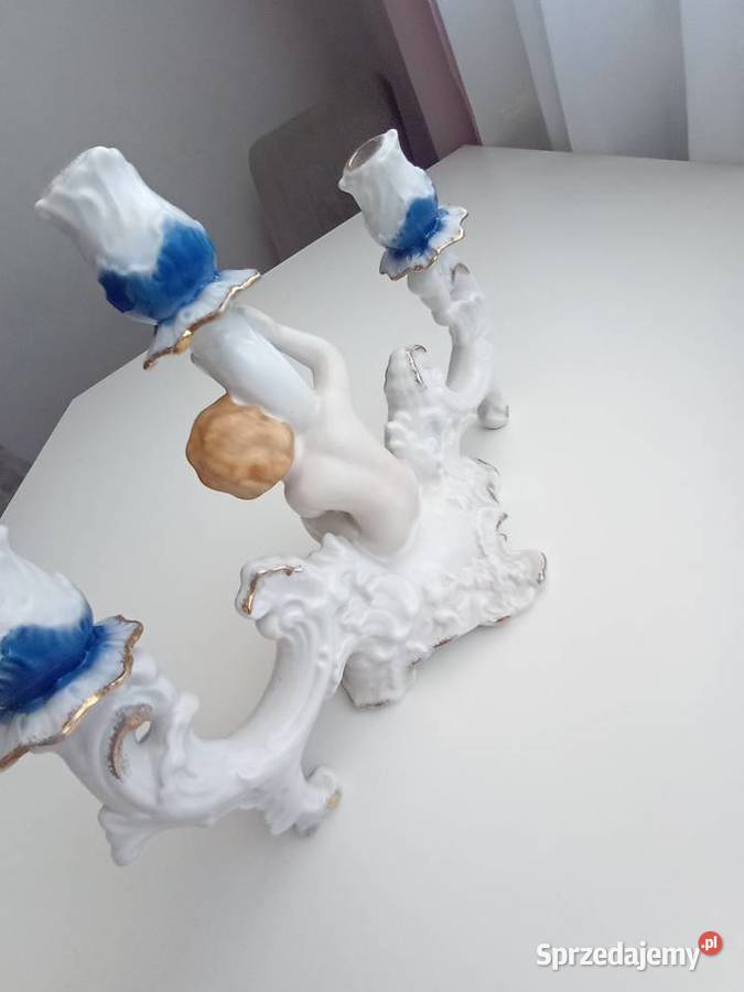 Porcelanowy świecznik z figurą podlaskie Suwałki