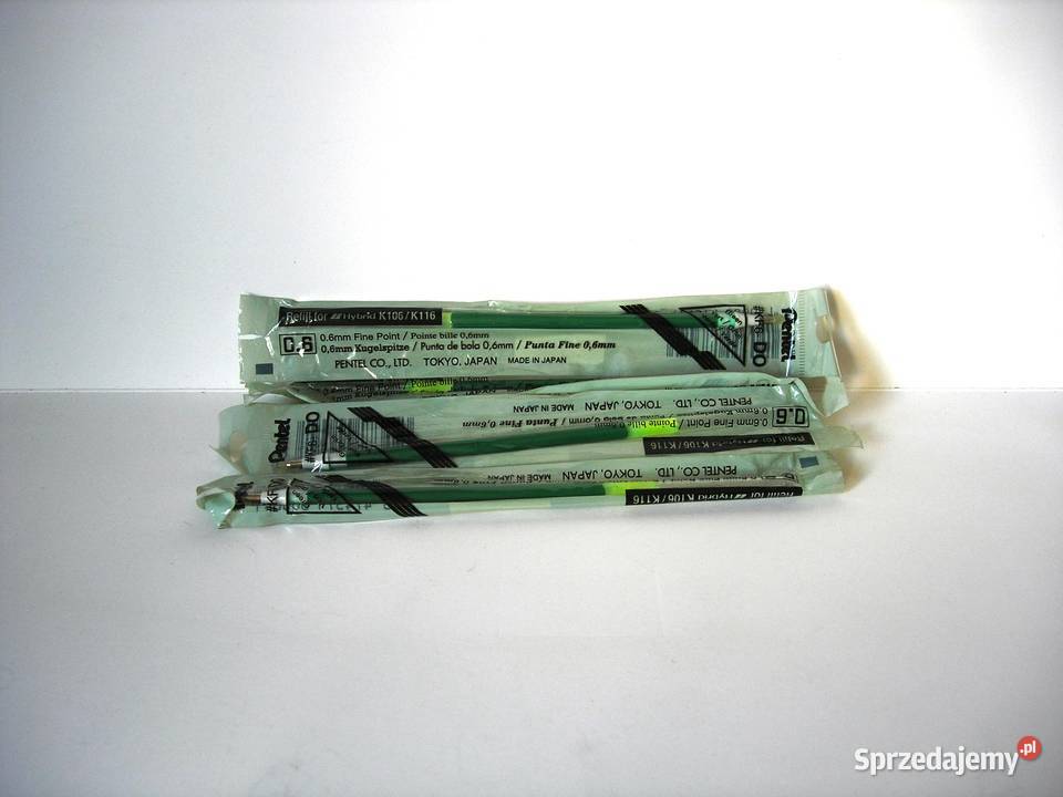 Wkłady do pisaków żelowych Pentel Hybrid zielone Bełchatów