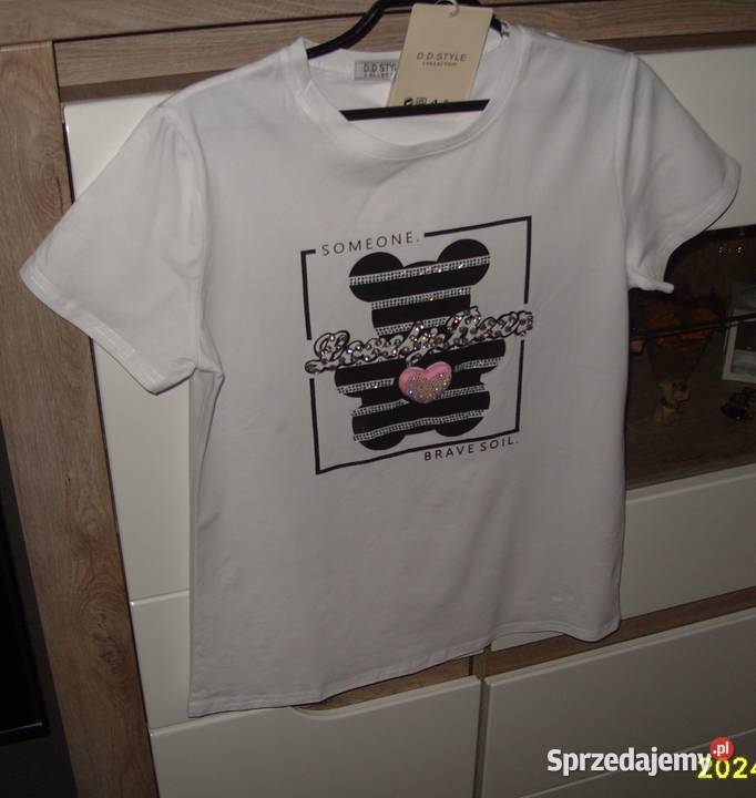 TSHIRT miś cyrkonie Serduszko 3DNOWY r SM krótki sprzedam