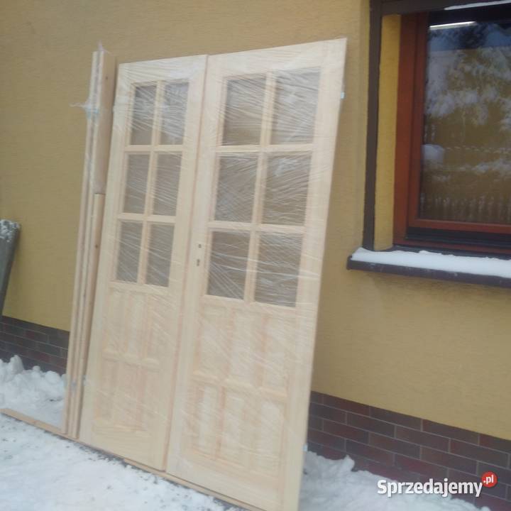 drzwi sosnowe drewniane francuskie małopolskie Wieliczka