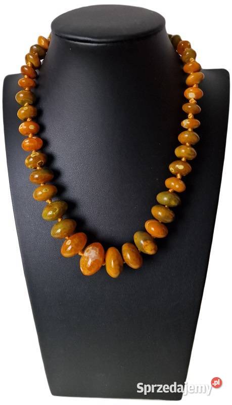 AGAT BURSZTYNOWY BRAZYLIJSKI NASZYJNIK ETNO ART śląskie Częstochowa sprzedam