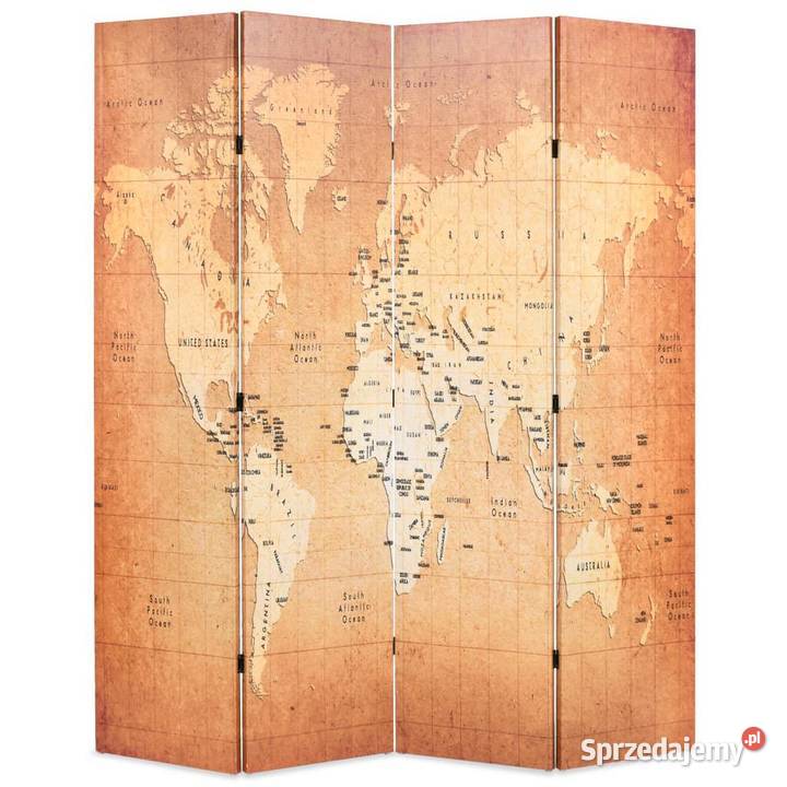 vidaXL Składany parawan 160x170 nadruk mapy Warszawa
