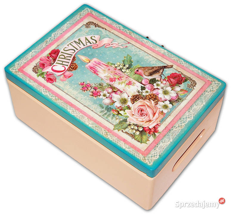 KUFER skrzynka drewniana ZIMA Christmas 30x20 wielokolorowy Bydgoszcz