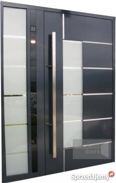 Drzwi aluminiowe wejściowe z systemem kontroli Metalowe małopolskie Piwniczna-Zdrój