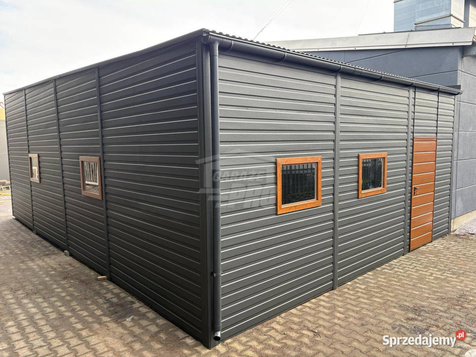 Hala garaż blaszany 6x8m brama segmentowa4x okno pomorskie Gdańsk