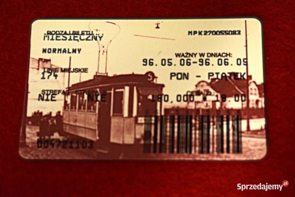 Bilet miesięczny rocznicowy Kraków 1996 kujawsko-pomorskie Chełmno sprzedam