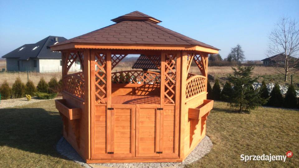 Altany ogrodowe sześciokątne drewniane Wrocław