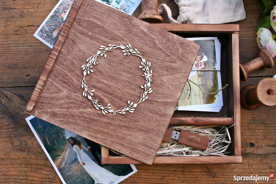 Drewniane pudełko na zdjęcia pendrive 16 GB Poznań