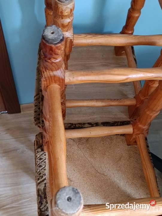 taboret taborety drewniane 4 sztuki komplet