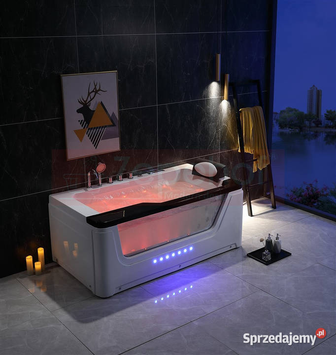 Wanna z hydromasażem 170cmx90 wodospad LED Grabówka sprzedam