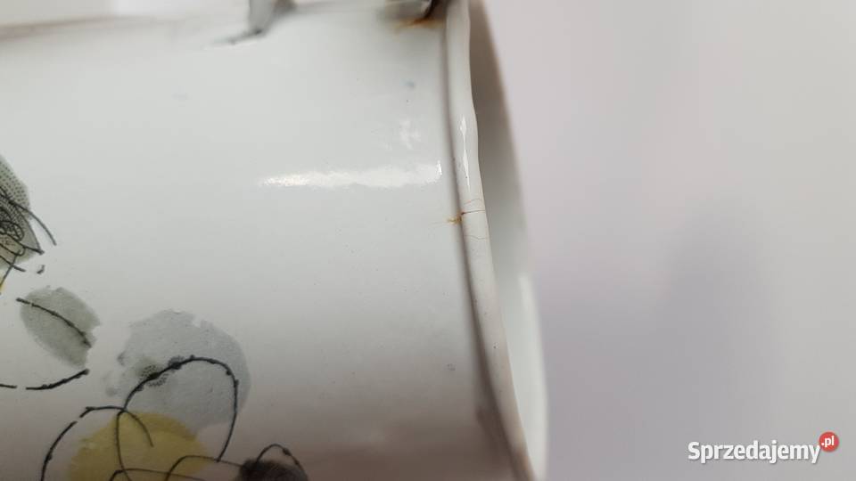 Emaliowany zestaw dzbanek filiżanka Olkusz PRL sprzedam