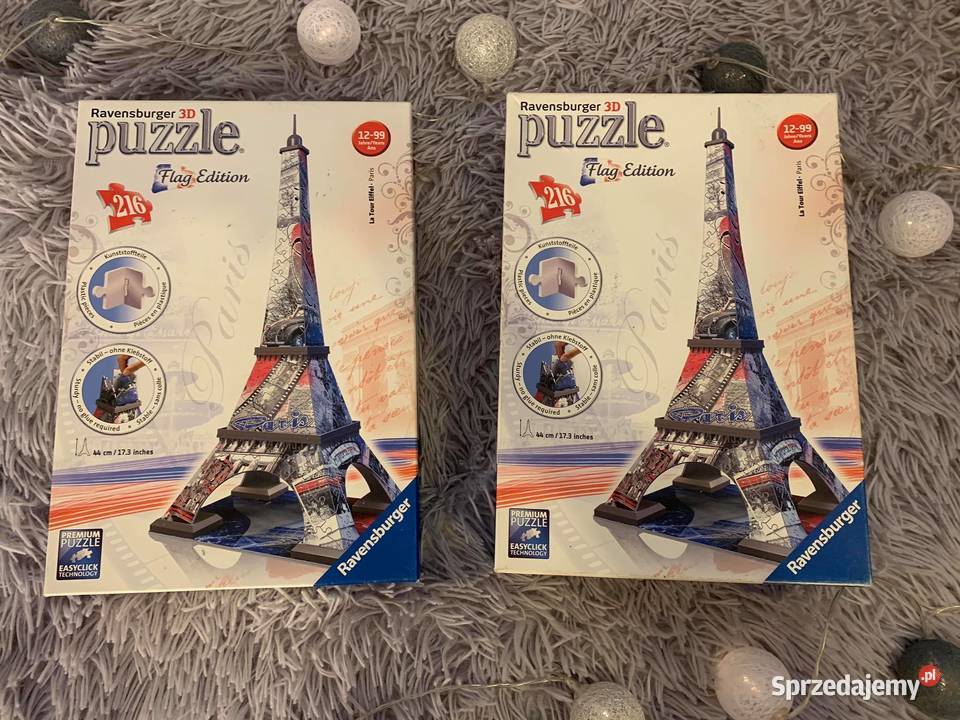 Puzzle 3D BIG BEN WIEŻA EIFFLA NOWE 4 sztuki Jasło