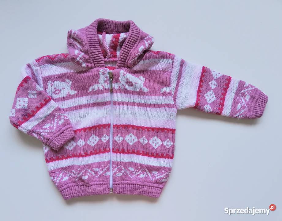 Sweter z kapturem dziewczynki Dziane 80 śląskie Katowice sprzedam