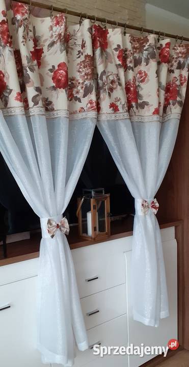 Firany róże w stylu vintage mazowieckie