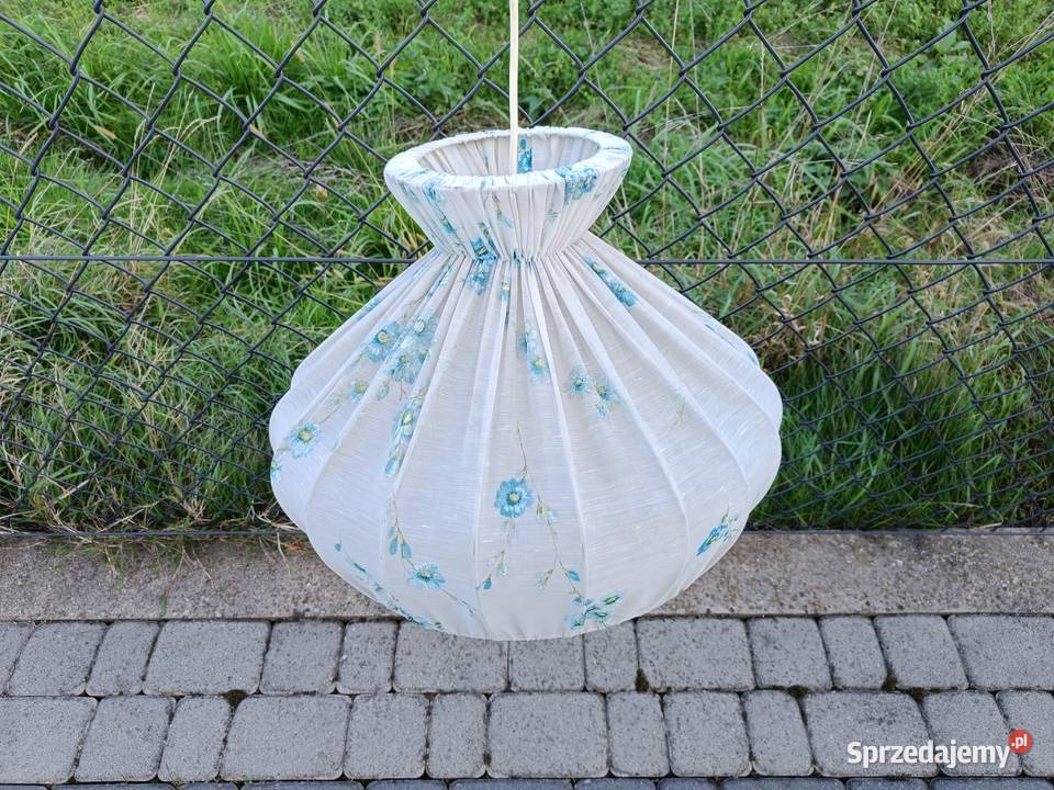 LAMPA wisząca sufitowa materiałowa jasna kwiaty Brzostek sprzedam