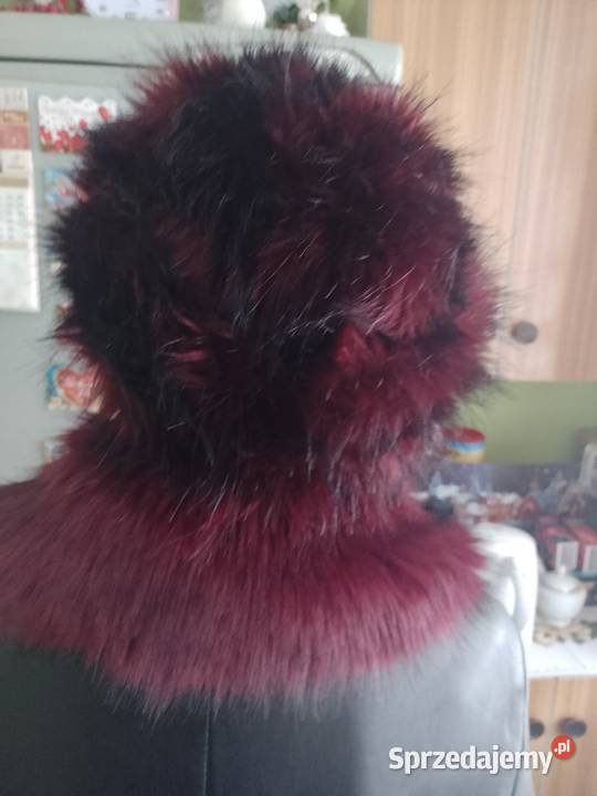 TED BAKERFutrzana bordowa czapka zimowa z Kraków