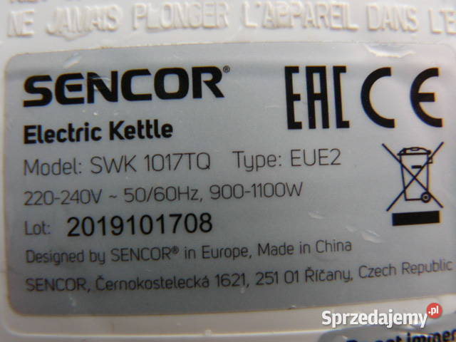 Czajnik elSencor 1 litr 20 zl AGD drobne Rzeszów