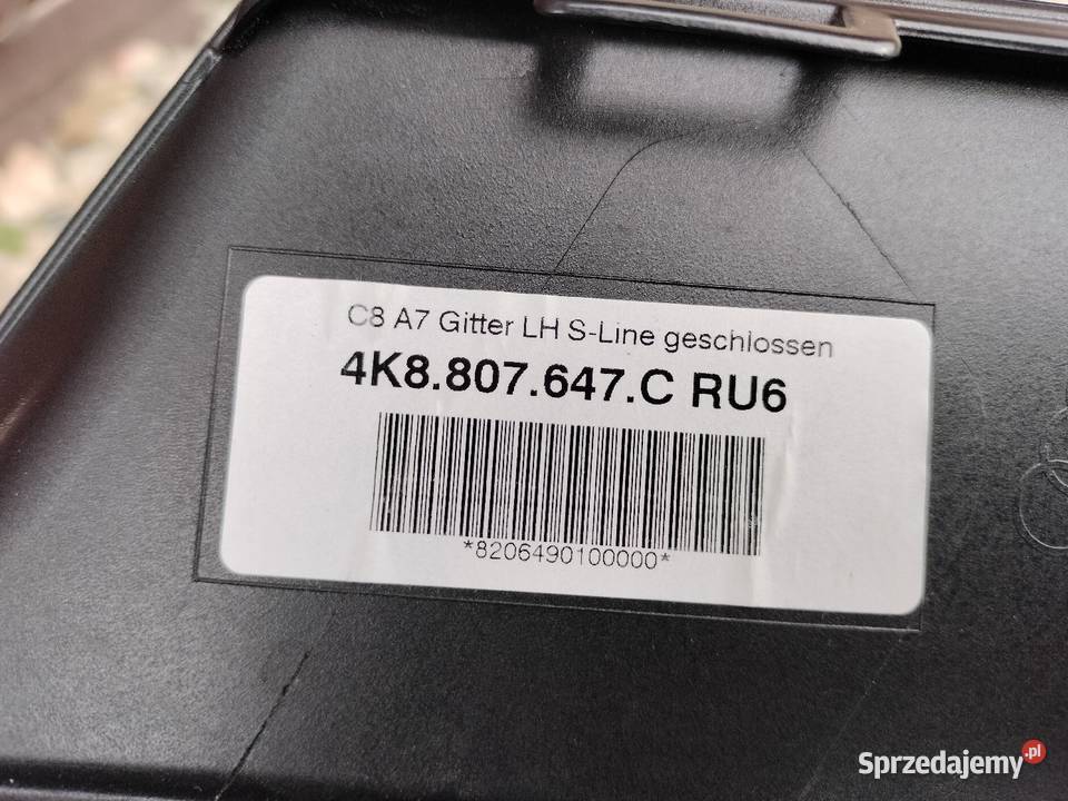 AUDI A7 C8 SLINE KRATKA ZDERZAKA LEWA PRZEDNIA Kielce