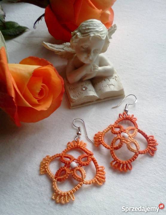 Kolczyki Frywolitkowe Wiśniowa