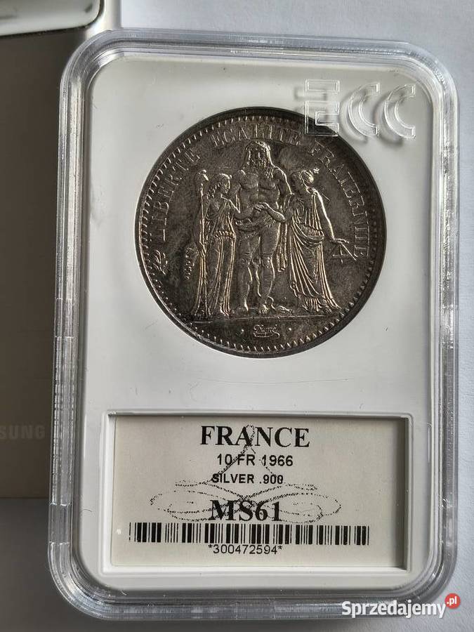 10 franków 1966 Francja Herkules srebro Ag 900 zachodniopomorskie Szczecin