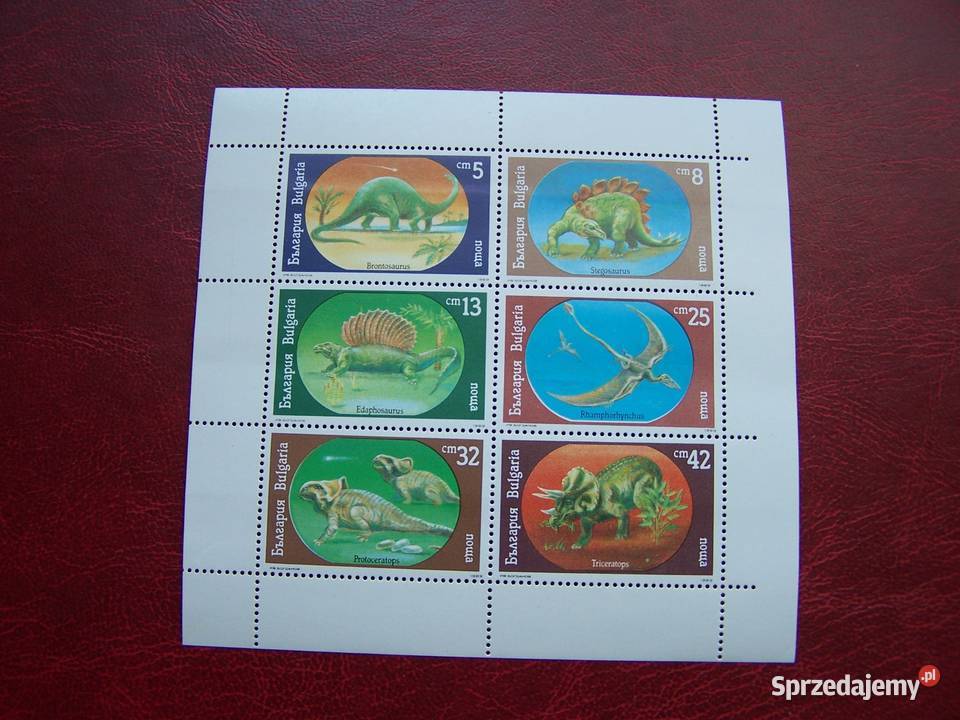 Bułgaria 1989 MNH Mi 384045 ark Fauna Dinozaury śląskie