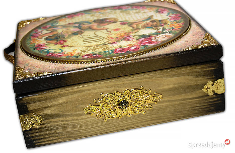 duża SZKATUŁKA pudełko drewniane 9 przegródek Dekoracje i ozdoby Bydgoszcz